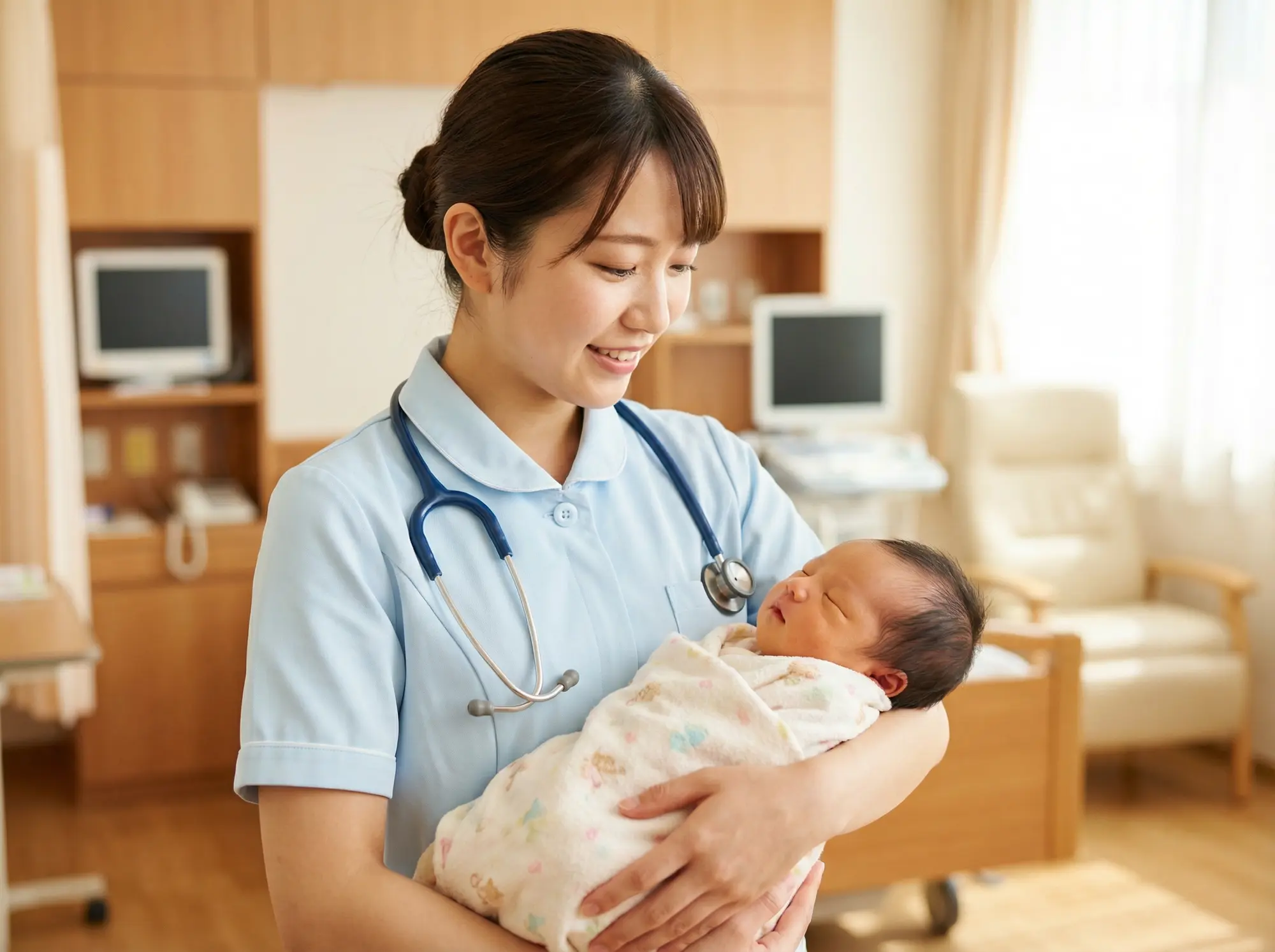 護理師懷抱新生兒
