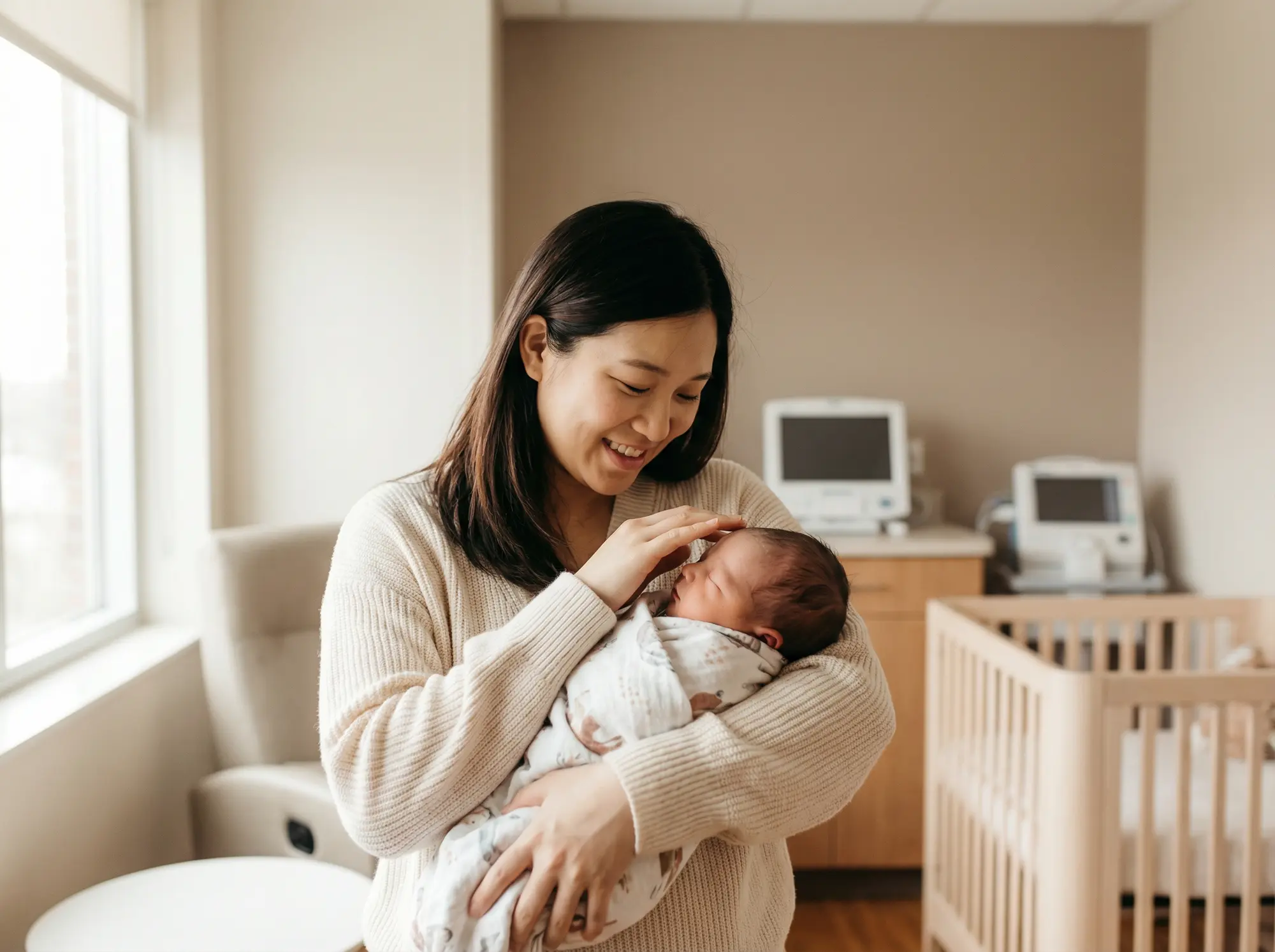 媽媽懷抱新生兒